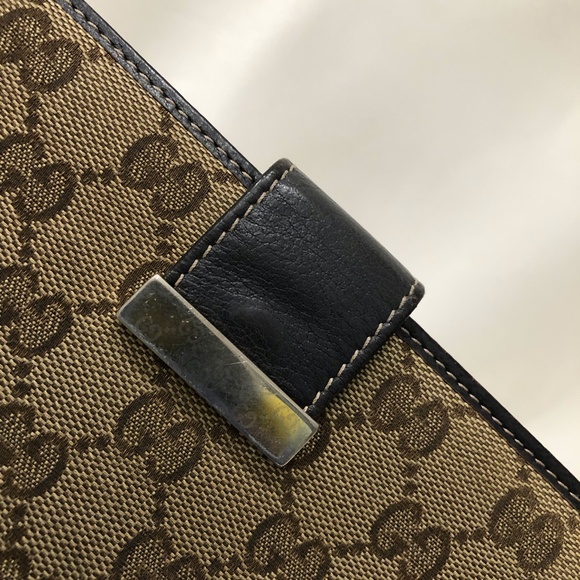 Gucci Brown GG Canvas Long Wallet Sku#84128 (gently used, pocket dirty) - Picture 6 of 15